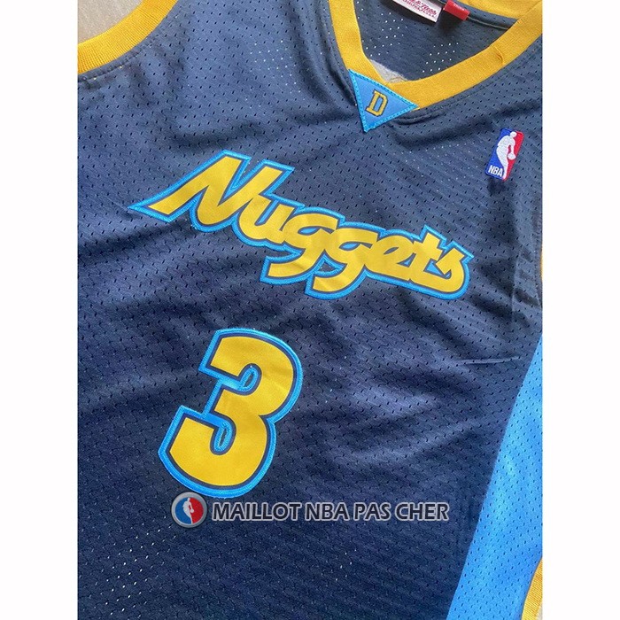 Maillot Denver Nuggets Allen Iverson NO 3 Mitchell & Ness 2006-07 Bleu2